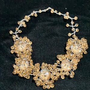 Champagne Beaded Wreath Necklace G8